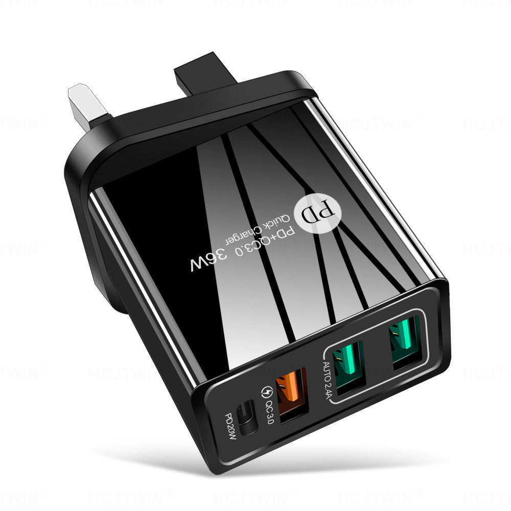 36W PD20W+QC3.0 2.4A dual USB fast charging mobile phone charger 2USB with PD charging head travel charger