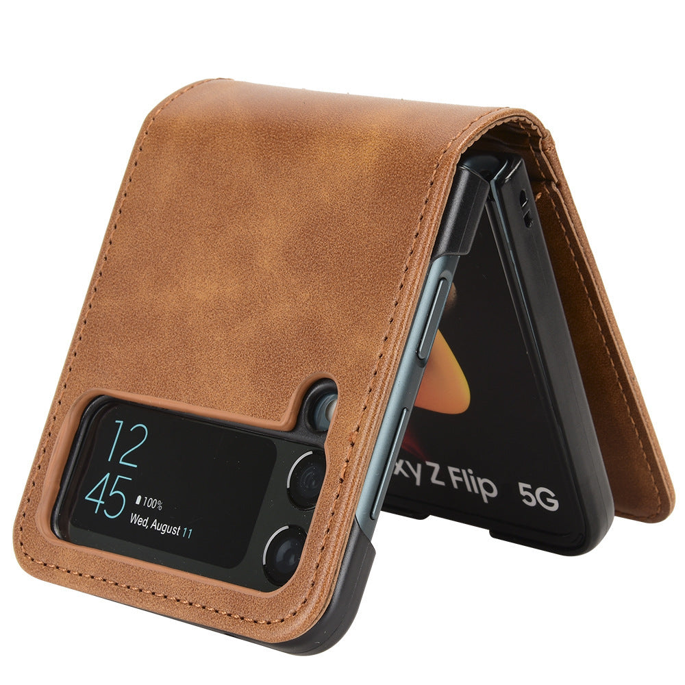 Suitable for Samsung Galaxy folding screen wallet protective case Z flip 4 card insertion phone case anti drop 2-in-1