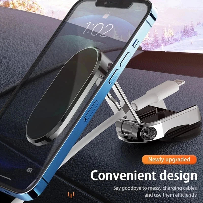 New Car Magnetic Phone Holder Folding Strong Magnet Mount Mobile Phone Metal Stand GPS Support for IPhone 13 12 Xiaomi Samsung