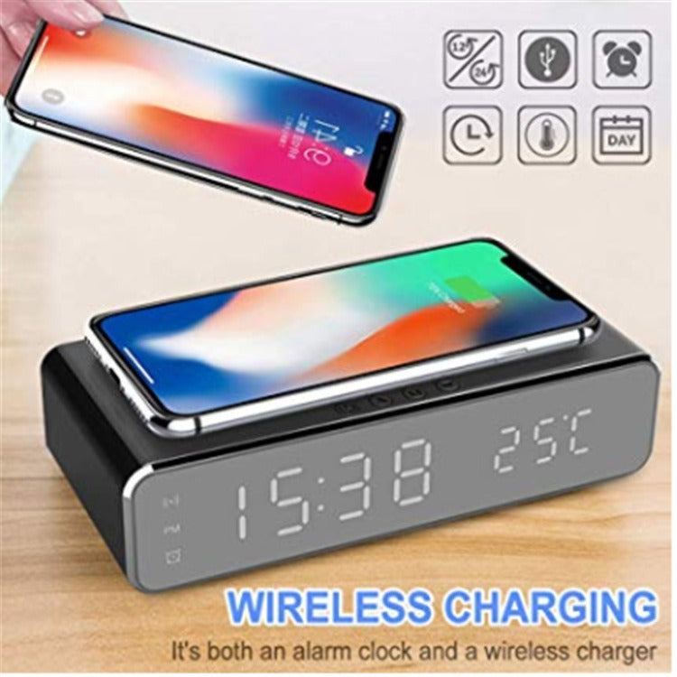 Wireless charging time display thermometer alarm clock wireless charging