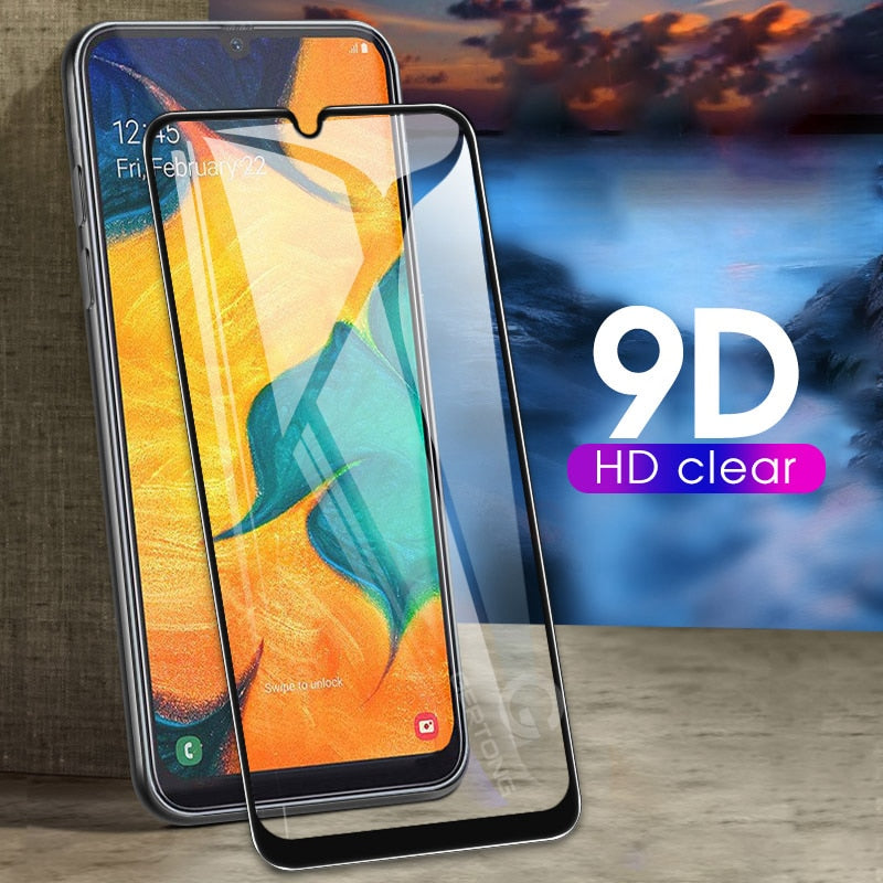 9D Curved Tempered Glass on the For Samsung Galaxy A30 A50 A10 Screen Protector on For Samsung M10 M20 M30 Protective Glass Film