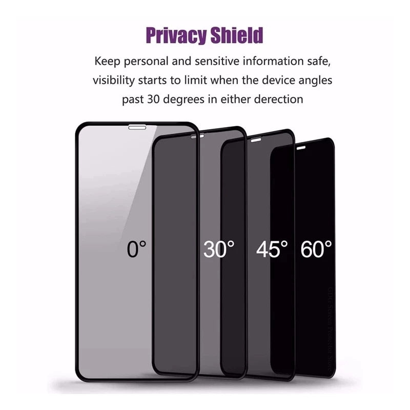 30 Degrees Privacy Screen Protectors for IPhone 12 11 Pro Max 13 Mini Anti-spy Protective Glass for IPhone XS XR X 7 Plus