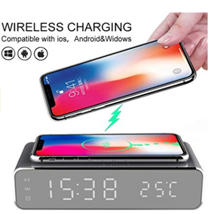 Wireless charging time display thermometer alarm clock wireless charging