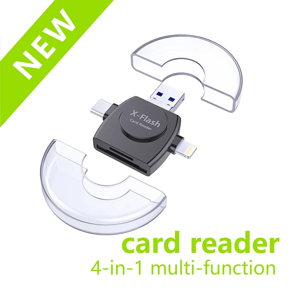 Mobile card reader four in one Android SD/TF card reader OTG type-c suitable for Apple phones