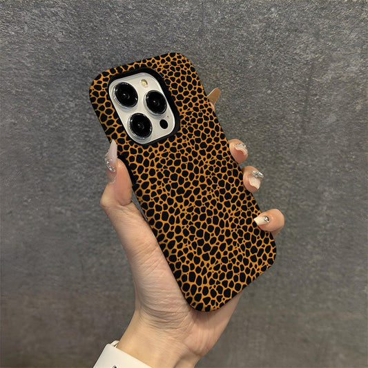 Sexy leopard print Apple 15 phone case IP16 anti drop protective case 2-in-1 film case Apple 13pro