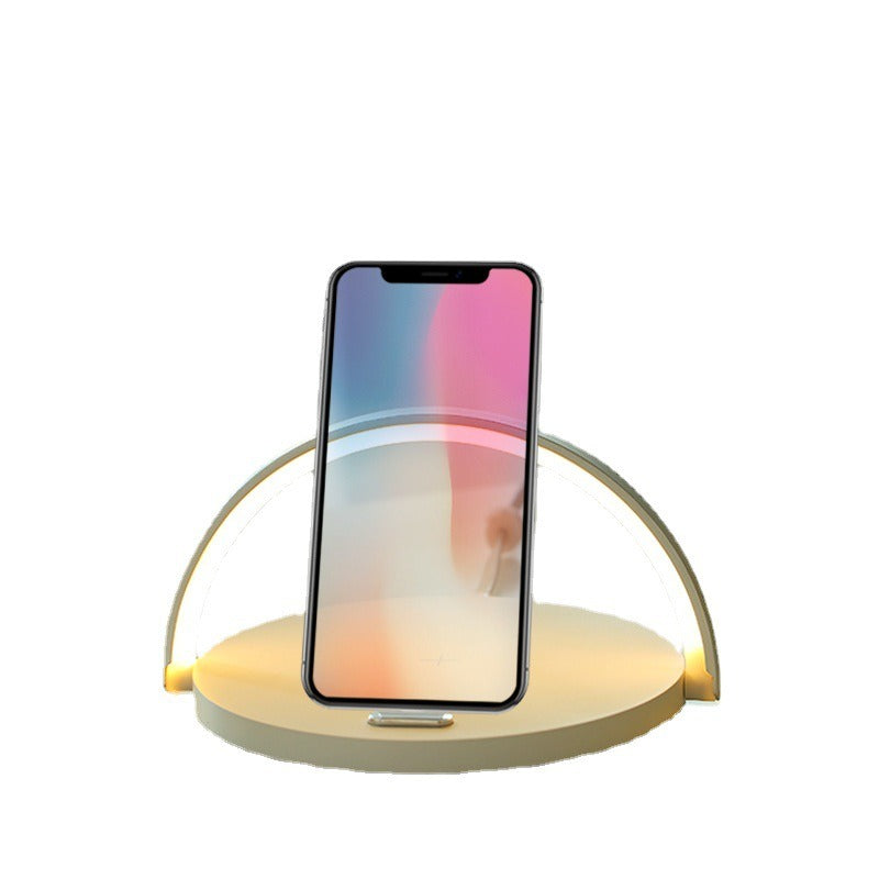 Rainbow Light Wireless Charging Home Desktop Circular 15W Fast Charging Night Light Phone Stand 3-in-1