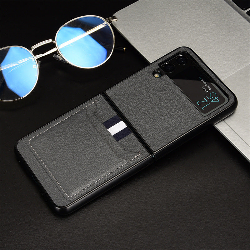 Phone protective case Galaxy folding screen wallet protective case Z flip 4 card insertion phone case anti drop 2-in-1