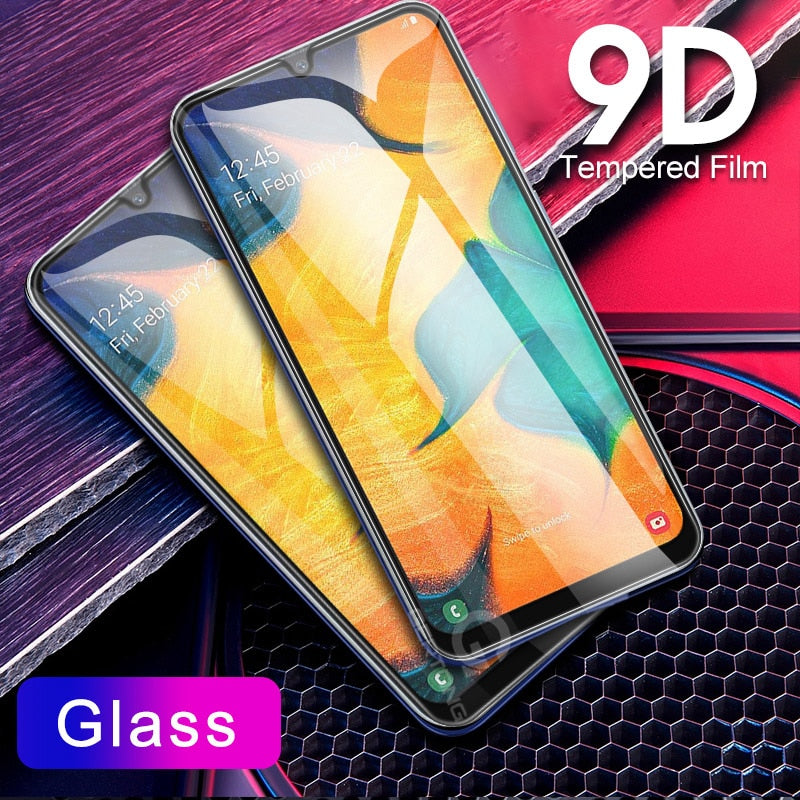 9D Curved Tempered Glass on the For Samsung Galaxy A30 A50 A10 Screen Protector on For Samsung M10 M20 M30 Protective Glass Film