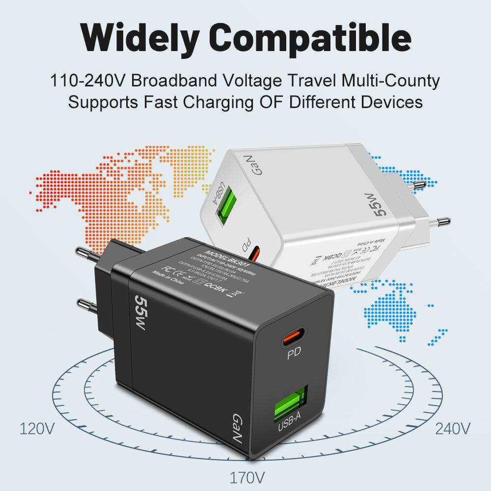 55W Gallium Nitride PD Fast Charging Mobile Phone Charger