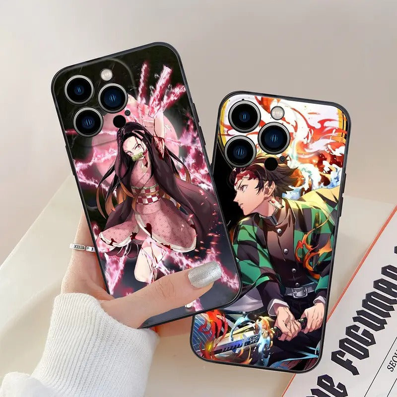 Suitable for Apple 14Promax phone case matte TPU new Ghost Slayer soft shell 13 anime 15pro