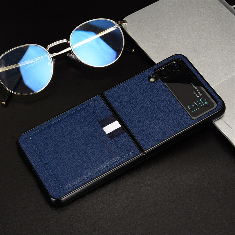 Phone protective case Galaxy folding screen wallet protective case Z flip 4 card insertion phone case anti drop 2-in-1