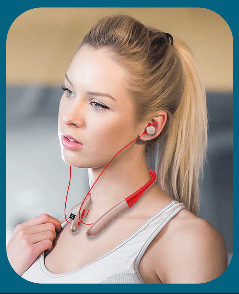 AKZ-R8 New Private Model Wireless Bluetooth Headset 5.0 Hanging Neck Sports Hall Magnetic Switch Stereo Headset