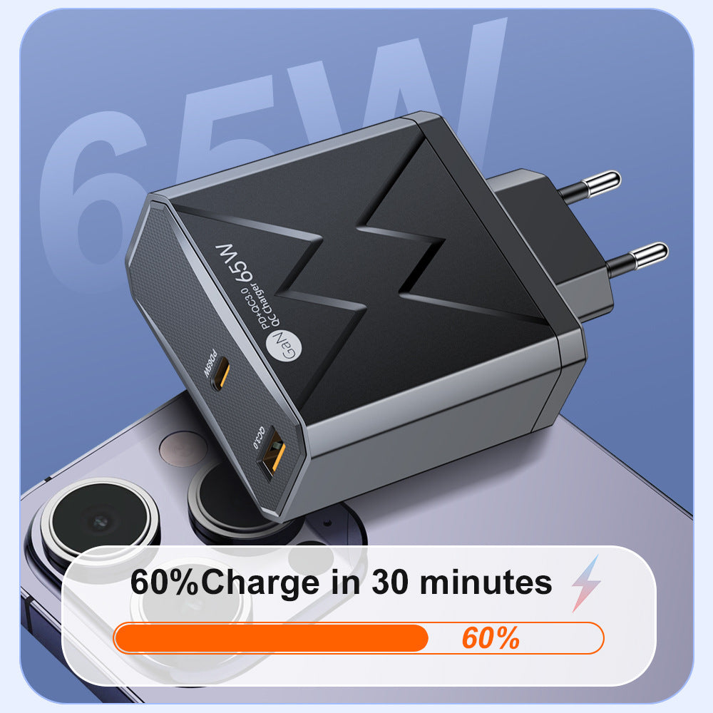 65W Gallium Nitride PD Fast Charging Mobile Phone Charger