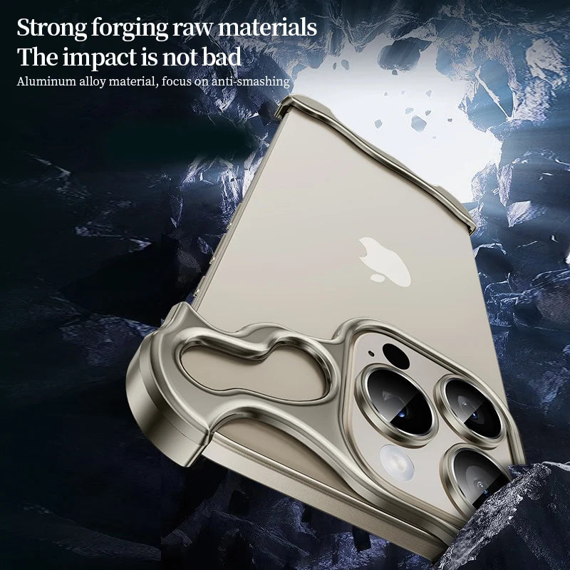 Alien metal suitable for Apple 15 phone case Promax borderless iPhone 14/13/12 with lens membrane case