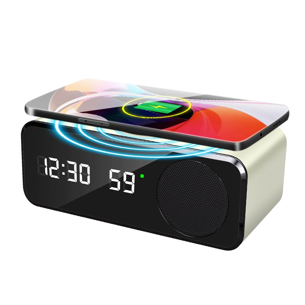 Time display wireless charging Bluetooth speaker compatible clock function thermometer wireless