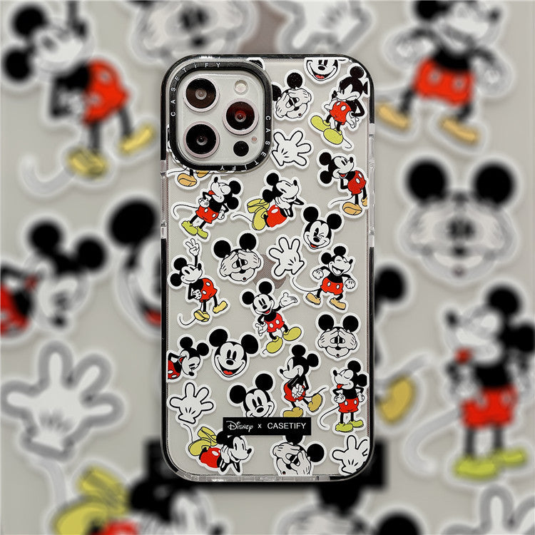 Cartoon Mickey Mouse Suitable For Apple 12 Two-Color Frame Mobile Phone Case XSMAX / XR / 11 Transparent Protective Cover iPhone 78p