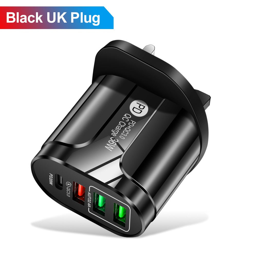 36W PD+QC3.0 2.4A Dual USB Fast Charging Phone Charger