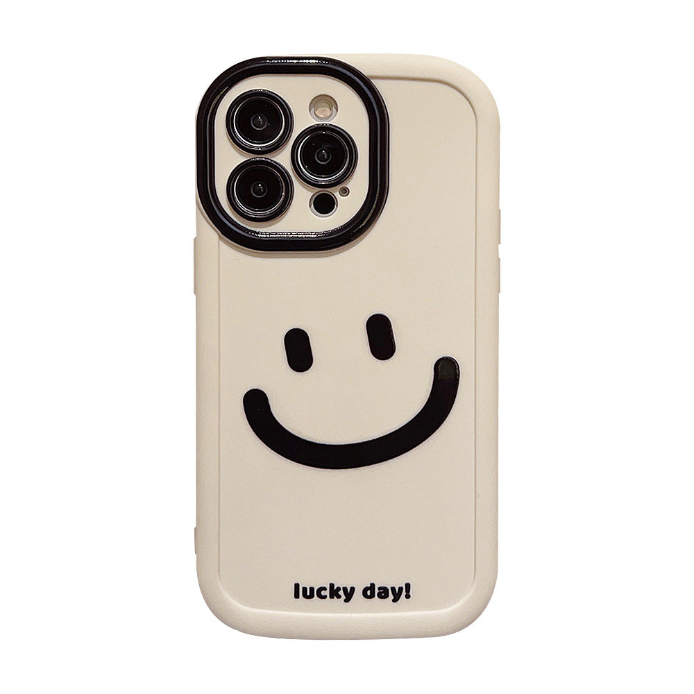 Simple graffiti smiley face Apple 13 phone case iPhone 15 silicone 11 suitable for 14 promax all inclusive 12