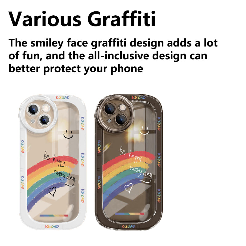 Smiley Face iPhone 14 phone case Apple 13pro transparent 12 simple 11 all inclusive xr men and women xsmax protective case