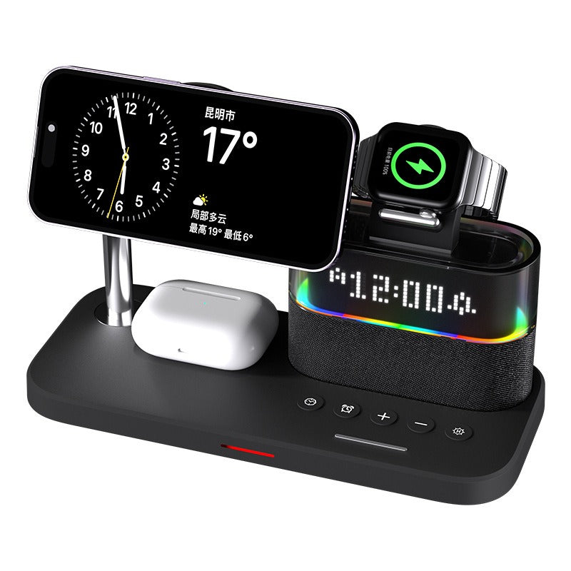 Magnetic wireless charger 3-in-1 wireless charging clock wireless charger suitable for Apple 3-in-1 wireless charging