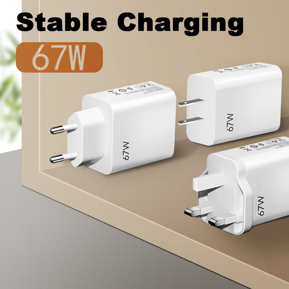 67W ultra fast charging charger with fast flash charging head