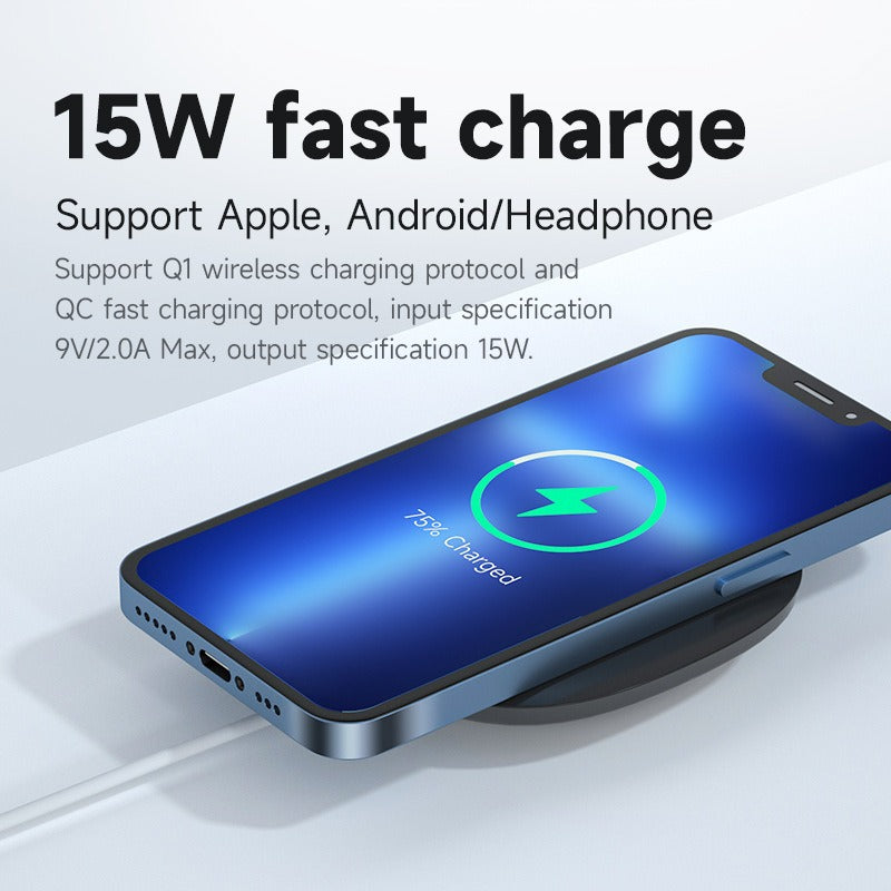 Single Charging Mobile Desktop Wireless Charger Suitable for Samsung Huawei Mobile 15W Wireless Charger Square