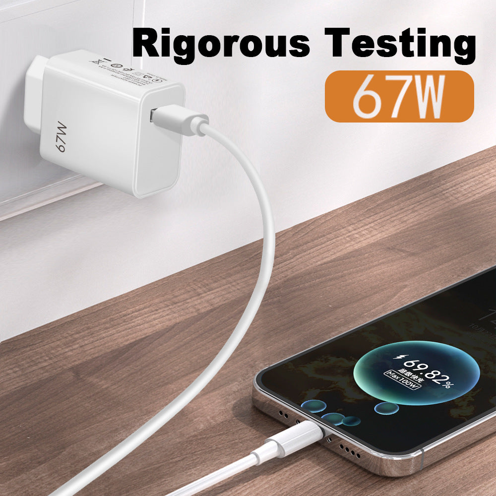 67W ultra fast charging charger with fast flash charging head