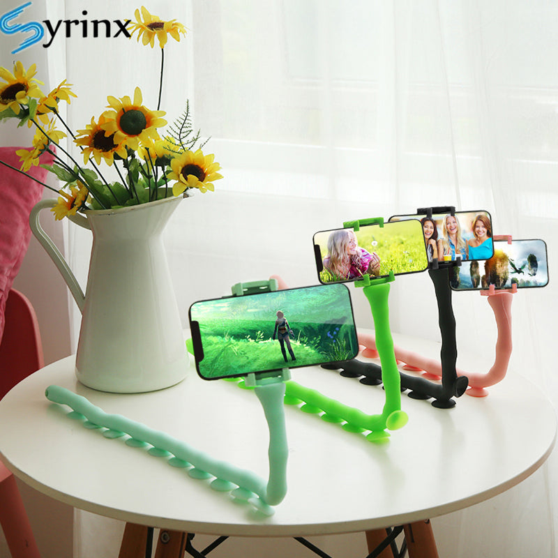 Suction Cup Lazy Phone Holder Caterpillar Cell Phone Holder Desktop Flexible Worm Car Mount Home Cute Phone Wall Bracket Bicycle