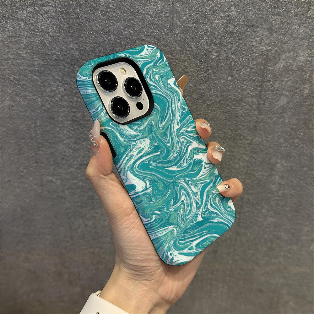 Abstract phone case Apple 16pro protective case 2-in-1 film case 13pm Apple phone case 15pm hard case