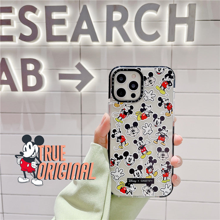 Cartoon Mickey Mouse Suitable For Apple 12 Two-Color Frame Mobile Phone Case XSMAX / XR / 11 Transparent Protective Cover iPhone 78p