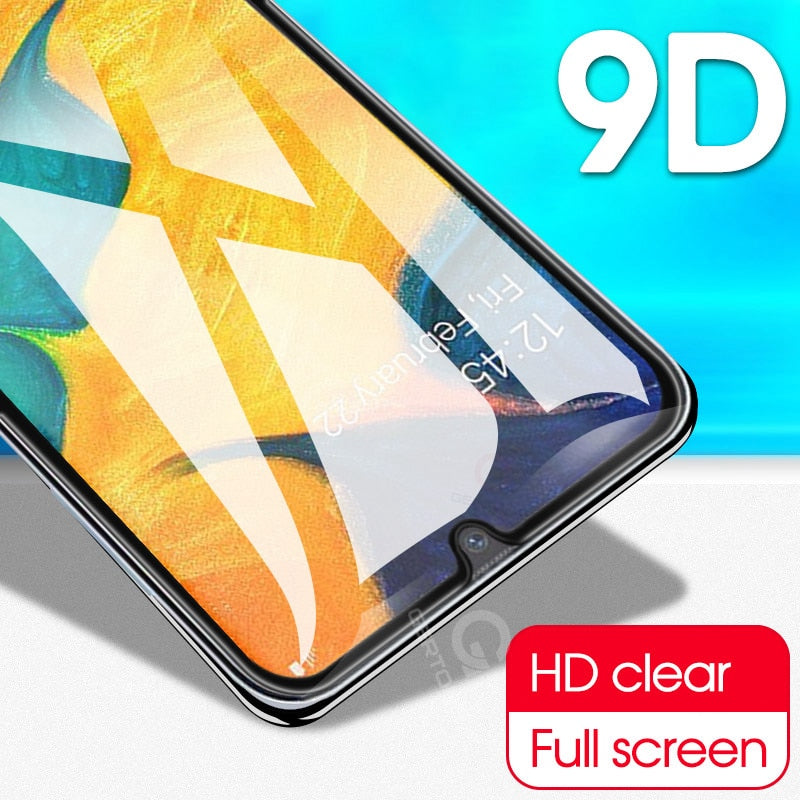 9D Curved Tempered Glass on the For Samsung Galaxy A30 A50 A10 Screen Protector on For Samsung M10 M20 M30 Protective Glass Film