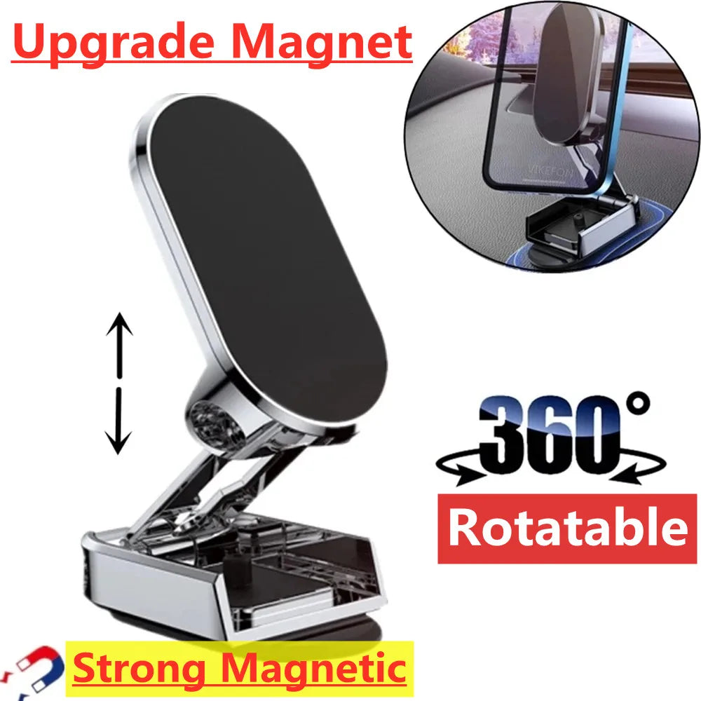 New Car Magnetic Phone Holder Folding Strong Magnet Mount Mobile Phone Metal Stand GPS Support for IPhone 13 12 Xiaomi Samsung