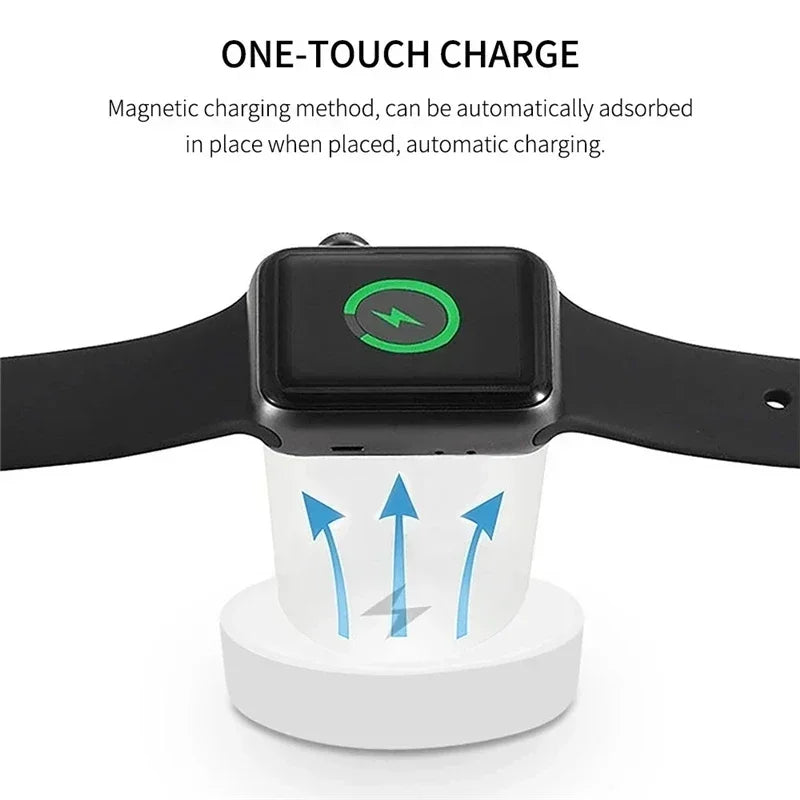 Mobile watch compatible with Apple iWatch four in one wireless charging cable digital wireless charger round four in one