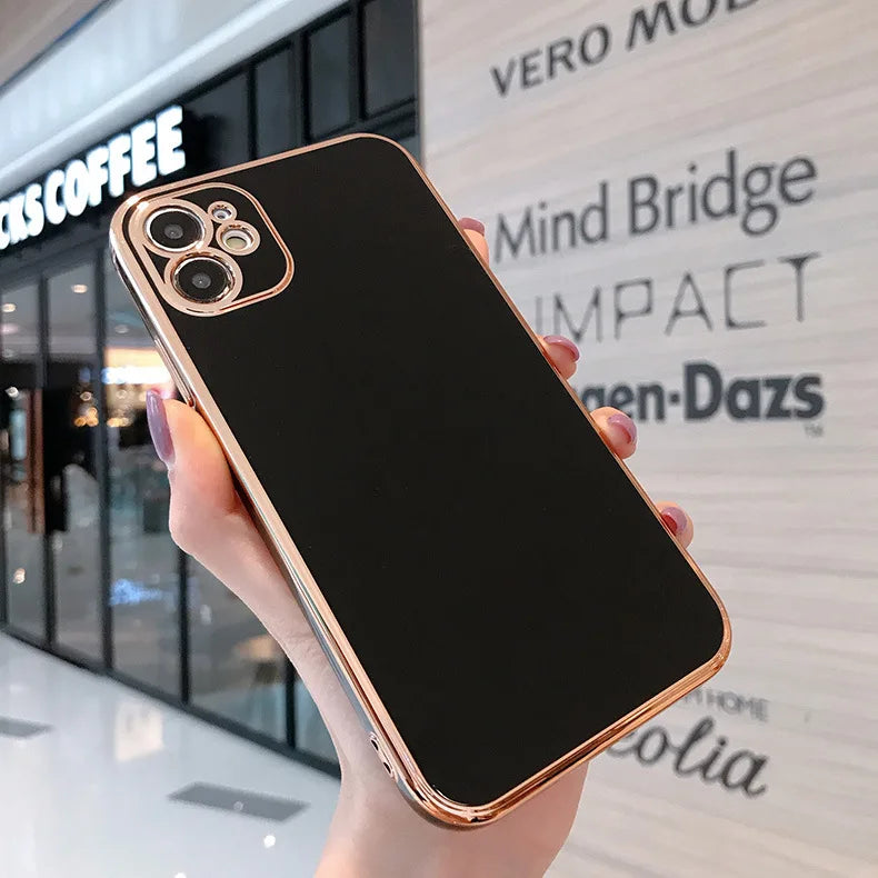 The Application of Apple Phone Case Straight Electroplated Soft Cover IPhone11pro Lens All Edges Included Shatter-resistant Sili