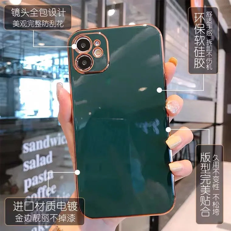 The Application of Apple Phone Case Straight Electroplated Soft Cover IPhone11pro Lens All Edges Included Shatter-resistant Sili